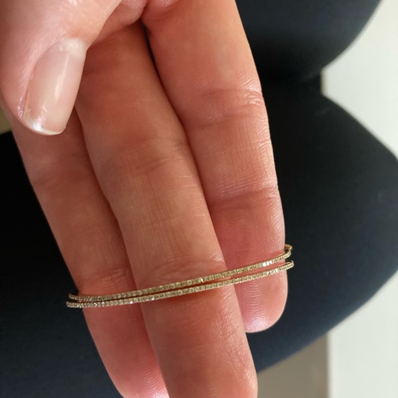 Doves Jewelry by Doron Paloma Rose Gold Diamond Hoops - Picture 7 of 11